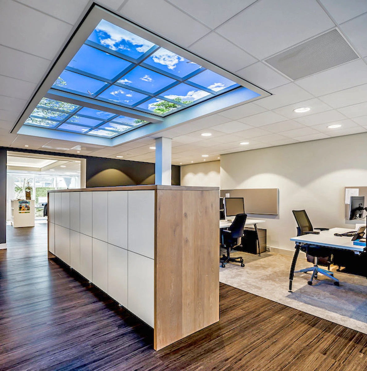 OpenCeilings LED Wolkenplafond in kantooromgeving
